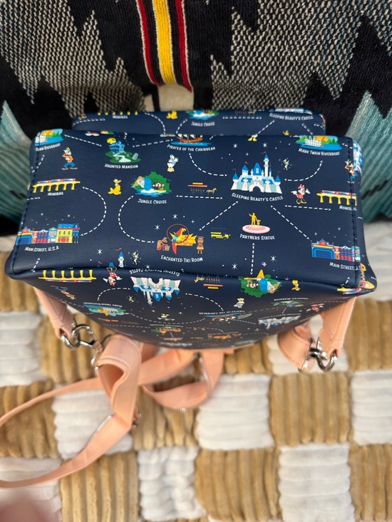 Loungefly Disneyland 65th Anniversary Map 2-1 Convertible Mini Backpack NWOT main image 4